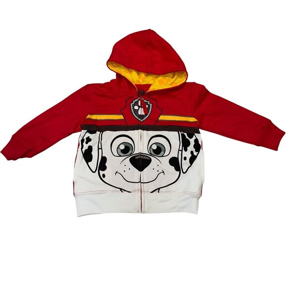 Nickelodeon Paw Patrol Marshall 3T Zipper Hoodie Red Yellow Firefighter Toddler - Picture 1 of 3